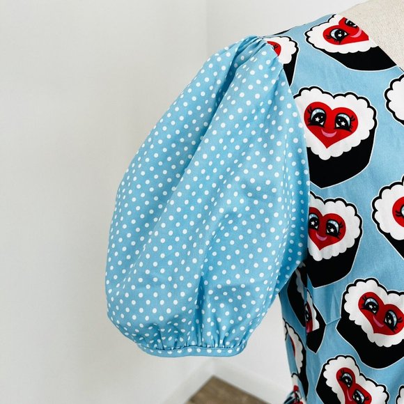 Irregular Choice x Sarsparilly Wonderful Wasabi Dress Sushi Kawaii Rockabilly M - Picture 5 of 10